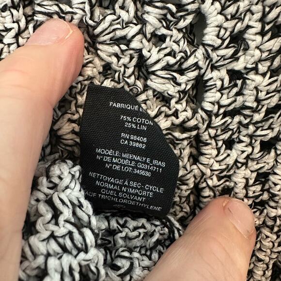 Theory Black and White Knit Sleeveless Tank Sweater Small - Picture 6 of 8